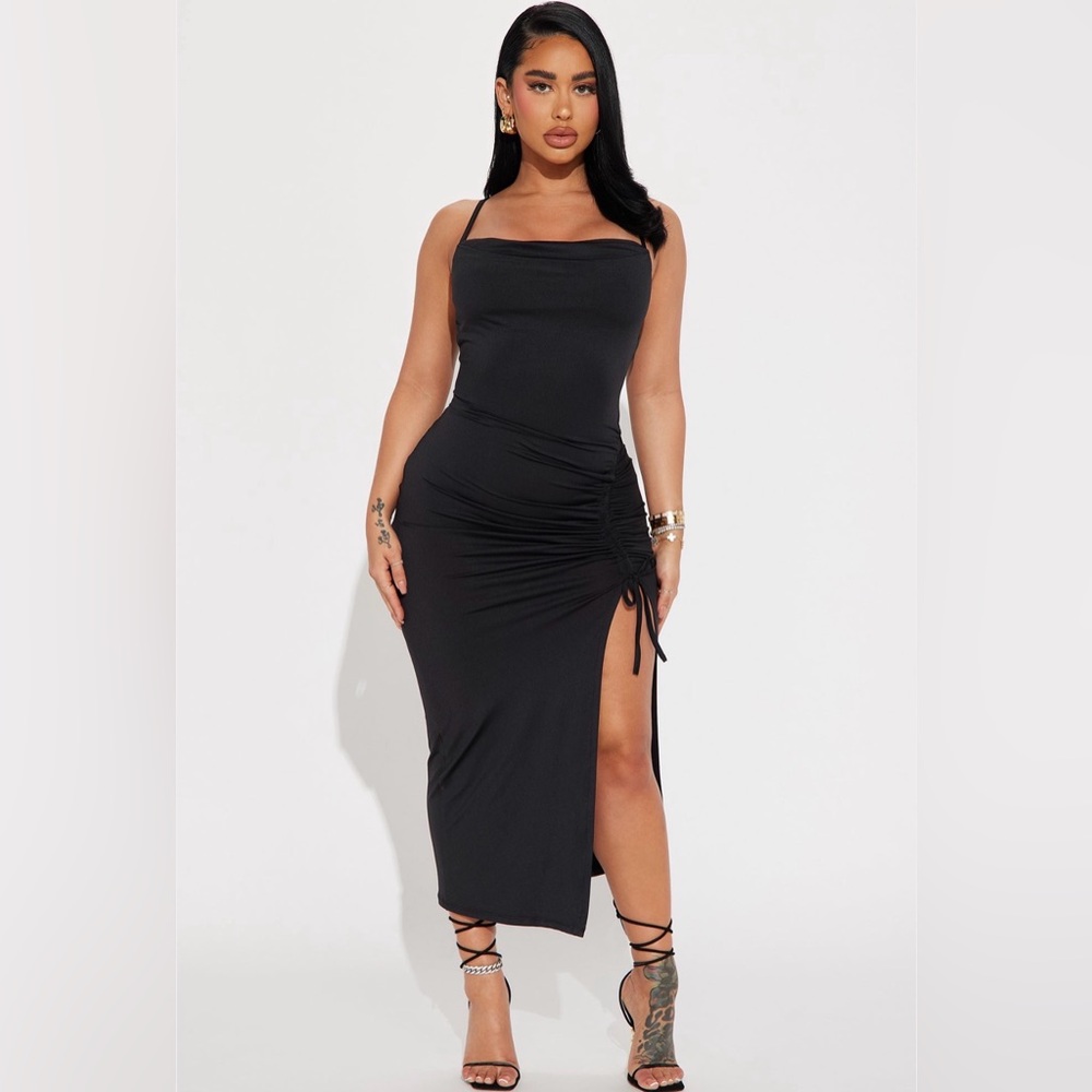 Fashion Nova Black Midi Dress